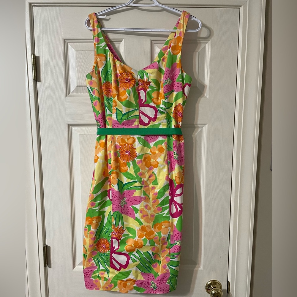 Beautiful Lilly Pulitzer Dress Size 10 Multicolor Tea length